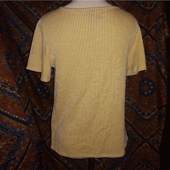 ANTHRO |W5| YELLOW & WHITE STRIPED TOP - Picture 2 of 5